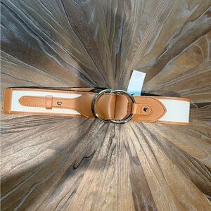 White House Black Market Tan and White Belt